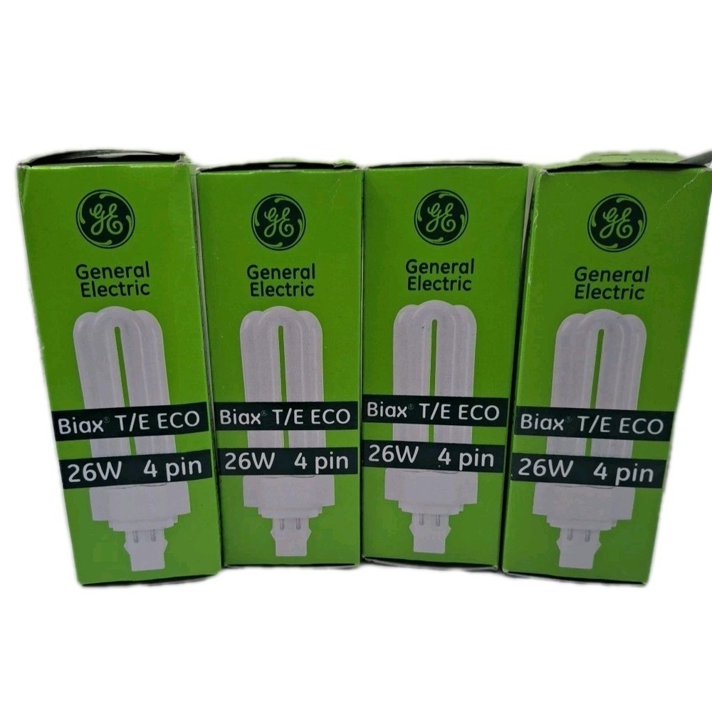 Qty 4 97616 GE GX24q-3 F26TBX/830/A/ECO Ecolux 26W 4 Pin CFL Lamp